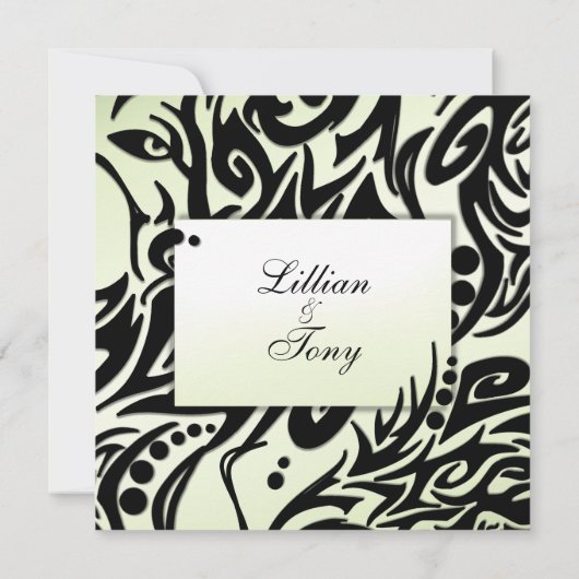 抽象芸術部族結婚式招待状 招待状 (裏面)