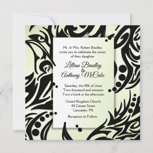 抽象芸術部族結婚式招待状 招待状 (正面)