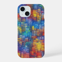 抽象芸術都市デザイン iPhone 15ケース