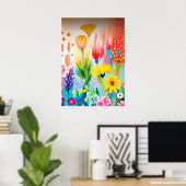 抽象芸術野草地 ポスター (ホームオフィス)