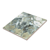 抽象芸術金ゴールドおよびグレー大理石の流体テクスチャ タイル (側面)