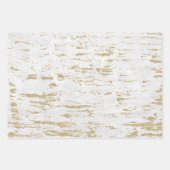 抽象芸術金ゴールドおよび白ラッピング紙シート ラッピングペーパーシート (正面3)