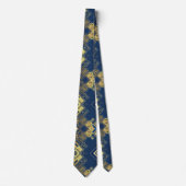 抽象芸術金ゴールドとブルーネクタイ ネクタイ (正面)