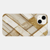 抽象芸術金ゴールドとベージュの幾何学的パターン Case-Mate iPhoneケース (裏面 (横))
