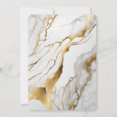抽象芸術金ゴールドと白い大理石の結婚式の招待 招待状 (裏面)