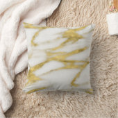 抽象芸術金ゴールドと白い大理石パターン クッション (ブランケット)