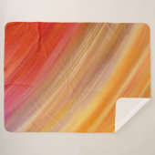 抽象芸術金ゴールドと赤のストリーク シェルパブランケット (正面(横))
