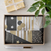 抽象芸術金ゴールドと黒い三角形のティッシュペーパー 薄葉紙 (ギフト)