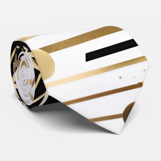 抽象芸術金ゴールドと黒い三角形のネクタイ ネクタイ (ロール)