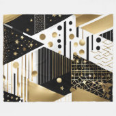 抽象芸術金ゴールドと黒い三角形のフリースブランケット フリースブランケット (正面(横))