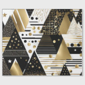 抽象芸術金ゴールドと黒い三角形のラッピング紙 ラッピングペーパー (フラット)
