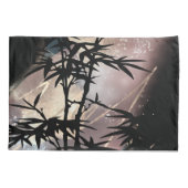 抽象芸術金ゴールドと黒と竹の枕カバー 枕カバー (裏面-左)