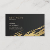 抽象芸術金ゴールドのブラシストローク 名刺 (裏面)