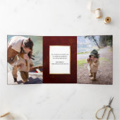 抽象芸術金ゴールドの深いの赤い写真 三つ折りカード (内部)