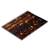 抽象芸術金ゴールドは明るい粒子と炎を伴う雨 ノートブック (左側)