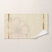 抽象芸術金ゴールドアイボリーフローラ バスタオルセット (ハンドタオル)