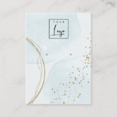 抽象芸術金ゴールドアクアブルースタッドイヤリングロゴディスプレイ 名刺 (正面)