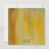 抽象芸術金ゴールドアートウォーターカラー結婚式招待状 招待状 (裏面)