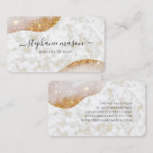 抽象芸術金ゴールドエレガントグリッターホワイトマーブルモダン 名刺 (正面/裏面)