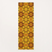 抽象芸術金ゴールドオレンジフラワー花びらデザイン ヨガマット (正面)