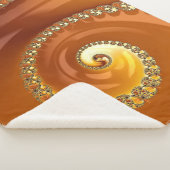 抽象芸術金ゴールドオレンジ色のグラデーション緩和曲線フラクタル シェルパブランケット (3/4)