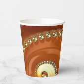 抽象芸術金ゴールドオレンジ色のグラデーション緩和曲線フラクタル 紙コップ (左)