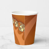 抽象芸術金ゴールドオレンジ色のグラデーション緩和曲線フラクタル 紙コップ (右)