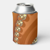 抽象芸術金ゴールドオレンジ色のグラデーション緩和曲線フラクタル 缶クーラー (缶裏面)