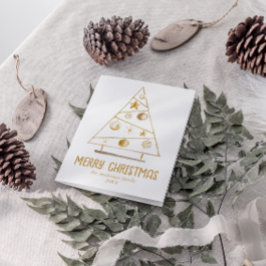 抽象芸術金ゴールドオーナメントツリーメリークリスマス シーズンカード