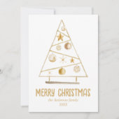 抽象芸術金ゴールドオーナメントツリー写真メリークリスマス シーズンカード (正面)