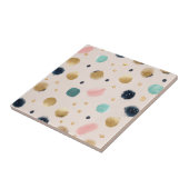 抽象芸術金ゴールドカラフルとブラシストローク円 タイル (側面)