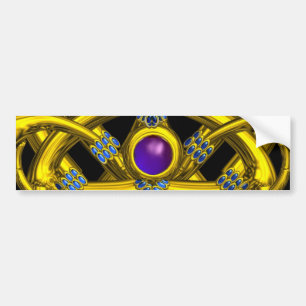 抽象芸術金ゴールドカラフルケルト結び目模様 バンパーステッカー