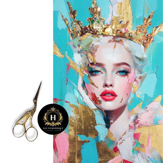 抽象芸術金ゴールドクイーンデコップウィメンズ履歴月 薄葉紙