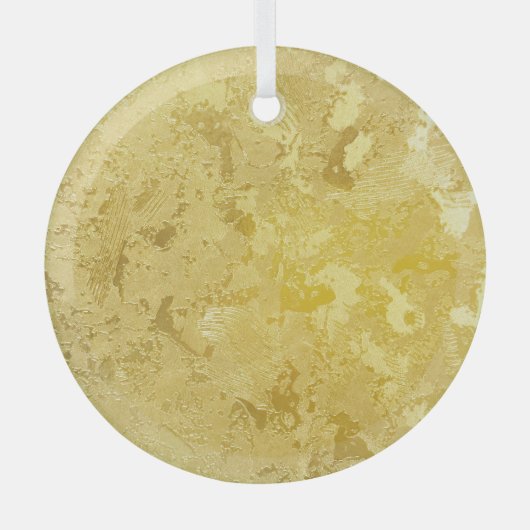 抽象芸術金ゴールドグランジテクスチャの背景 ガラスオーナメント (正面)