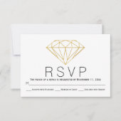 抽象芸術金ゴールドグリッターダイヤモンドウェディングRSVPカード 出欠カード (正面)