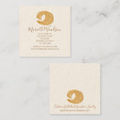 抽象芸術金ゴールドグリッターブラシストロークジュエリーメーカー スクエア名刺 (正面/裏面)