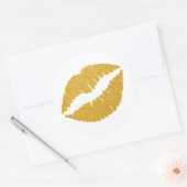 抽象芸術金ゴールドグリッター口紅 ラウンドシール (封筒)