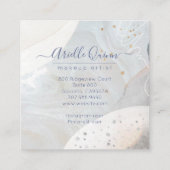 抽象芸術金ゴールドグリッター水彩化粧アーティスト スクエア名刺 (裏面)