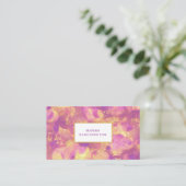 *~*抽象芸術金ゴールドグリッター紫イエローホワイト 名刺 (スタンド正面)