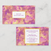 *~*抽象芸術金ゴールドグリッター紫イエローホワイト 名刺 (正面/裏面)