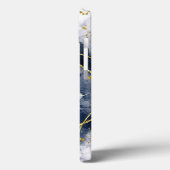 抽象芸術金ゴールドグレーモノグラム名前をカスタムするスクリプト Case-Mate iPhoneケース (裏面 / 左)