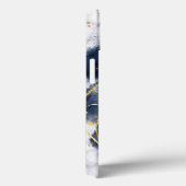 抽象芸術金ゴールドグレーモノグラム名前をカスタムするスクリプト Case-Mate iPhoneケース (裏面 / 右)