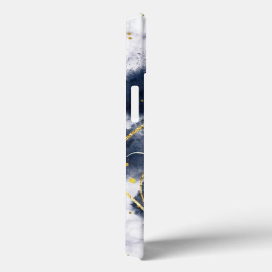 抽象芸術金ゴールドグレーモノグラム名前をカスタムするスクリプト Case-Mate iPhoneケース (裏面 / 右)