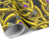 抽象芸術金ゴールドケルト結び目模様と宝石 ラッピングペーパー (ロールコーナー)