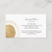 抽象芸術金ゴールドサンセラピストカウンセラー 名刺 (裏面)