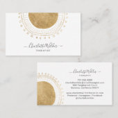 抽象芸術金ゴールドサンセラピストカウンセラー 名刺 (正面/裏面)