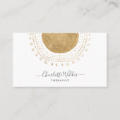 抽象芸術金ゴールドサンセラピストカウンセラー 名刺 (正面)