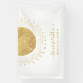 抽象芸術金ゴールドサークルハンドメイドジュエリービジネスカー 横断幕 (縦)