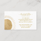 抽象芸術金ゴールドサークルハンドメイドジュエリー 名刺 (裏面)