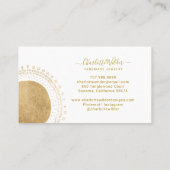 抽象芸術金ゴールドサークルハンドメイドジュエリー 名刺 (裏面)